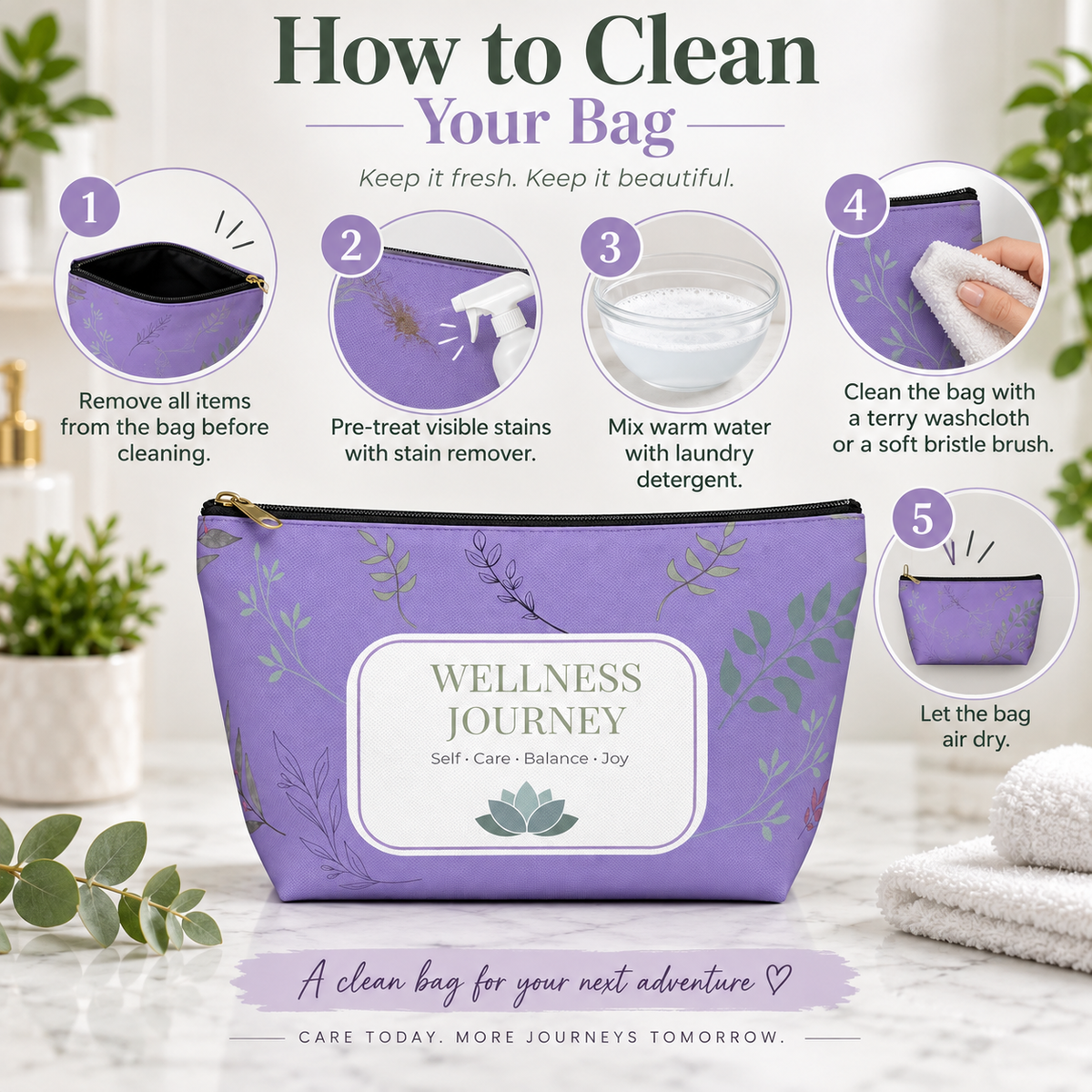 Wellness Journey Pouch Self-Care Organizer