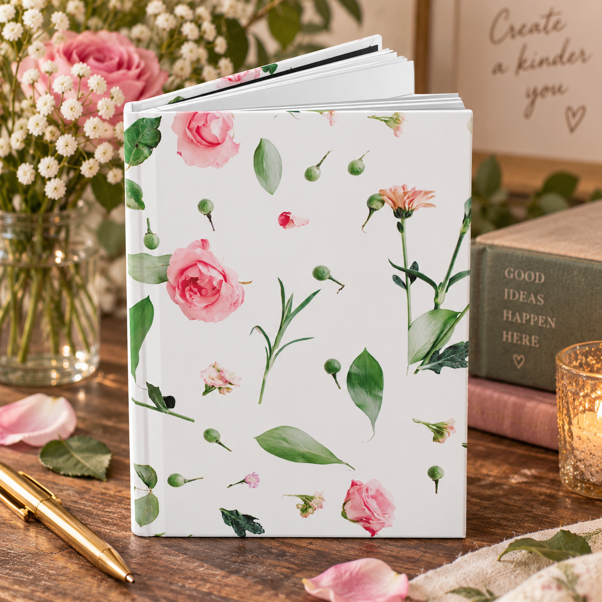 Pink Rose Garden Journal