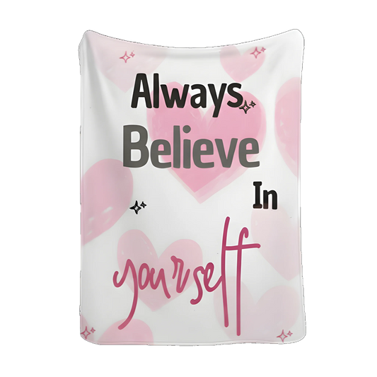 Always Believe In Yourself Velveteen Plush Blanket - All Over Prints - affirmation blanket - comfort blanket - Main