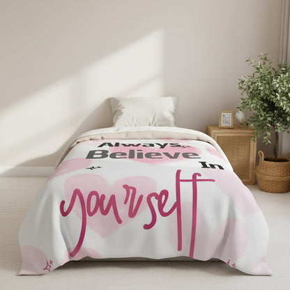 Always Believe In Yourself Velveteen Plush Blanket - All Over Prints - affirmation blanket - comfort blanket - Photo 4