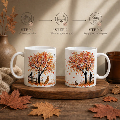 Autumn Animals Ceramic Mug | Fall Season Gift - new - Personalization Process