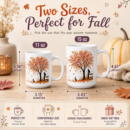 Autumn Animals Ceramic Mug | Fall Season Gift - new - Variants Size