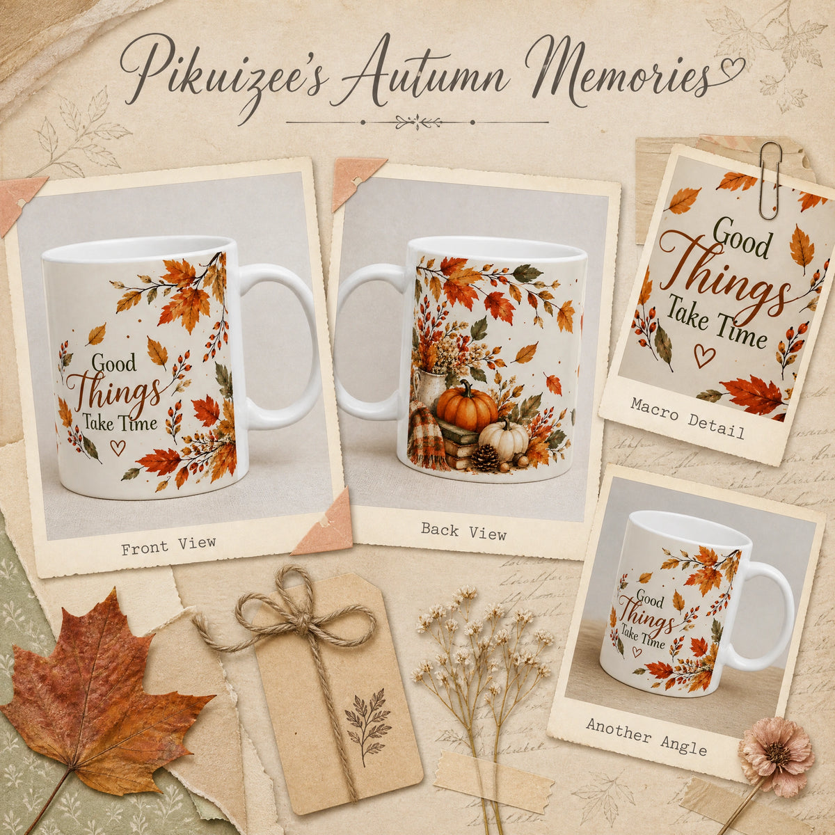 Autumn Fall Ceramic Mug | Cozy Seasonal Gift - new - Wrap Around Artwork