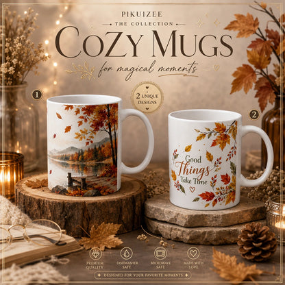 Autumn Fall Leaves Ceramic Mug | Seasonal Gift - new - Complete Collection