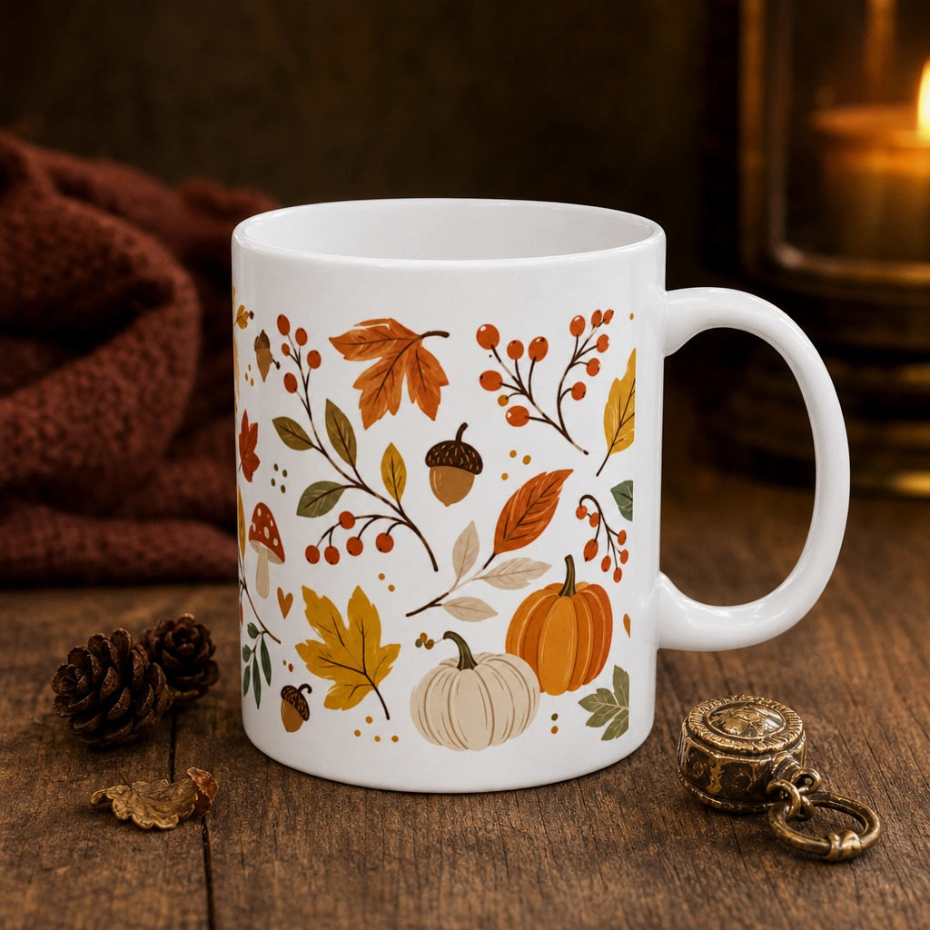 Autumn Fall Leaves Ceramic Mug | Seasonal Gift - new - Hero