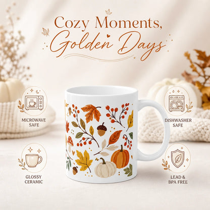 Autumn Fall Leaves Ceramic Mug | Seasonal Gift - new - Product Feature