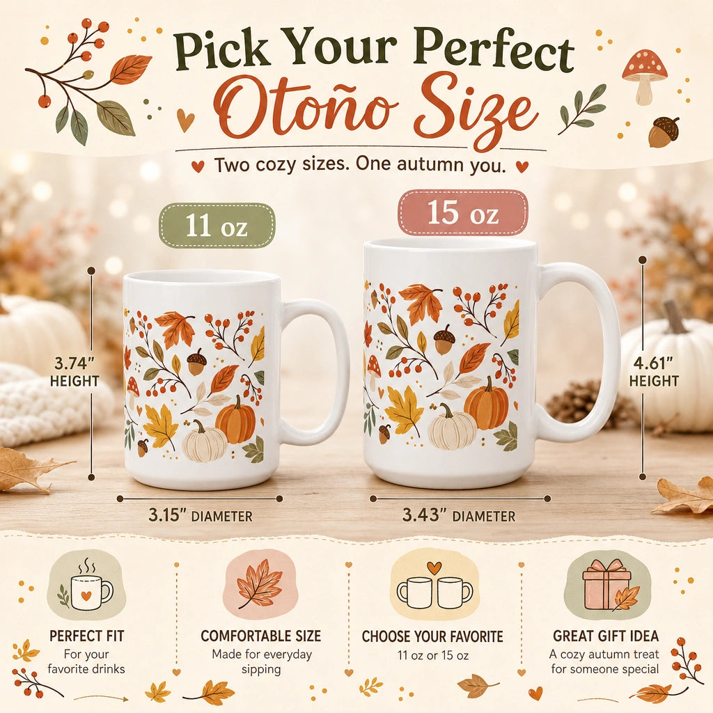 Autumn Fall Leaves Ceramic Mug | Seasonal Gift - new - Variants Size