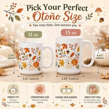 Autumn Fall Leaves Ceramic Mug | Seasonal Gift - new - Variants Size