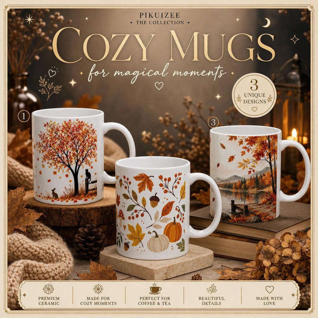 Autumn Fox Ceramic Mug | Fall Leaves Coffee Gift - new - Complete Collection
