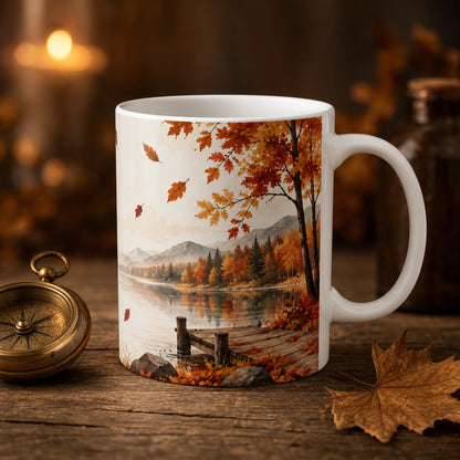 Autumn Lake Scenic Ceramic Mug | Fall Landscape Gift - new - Hero