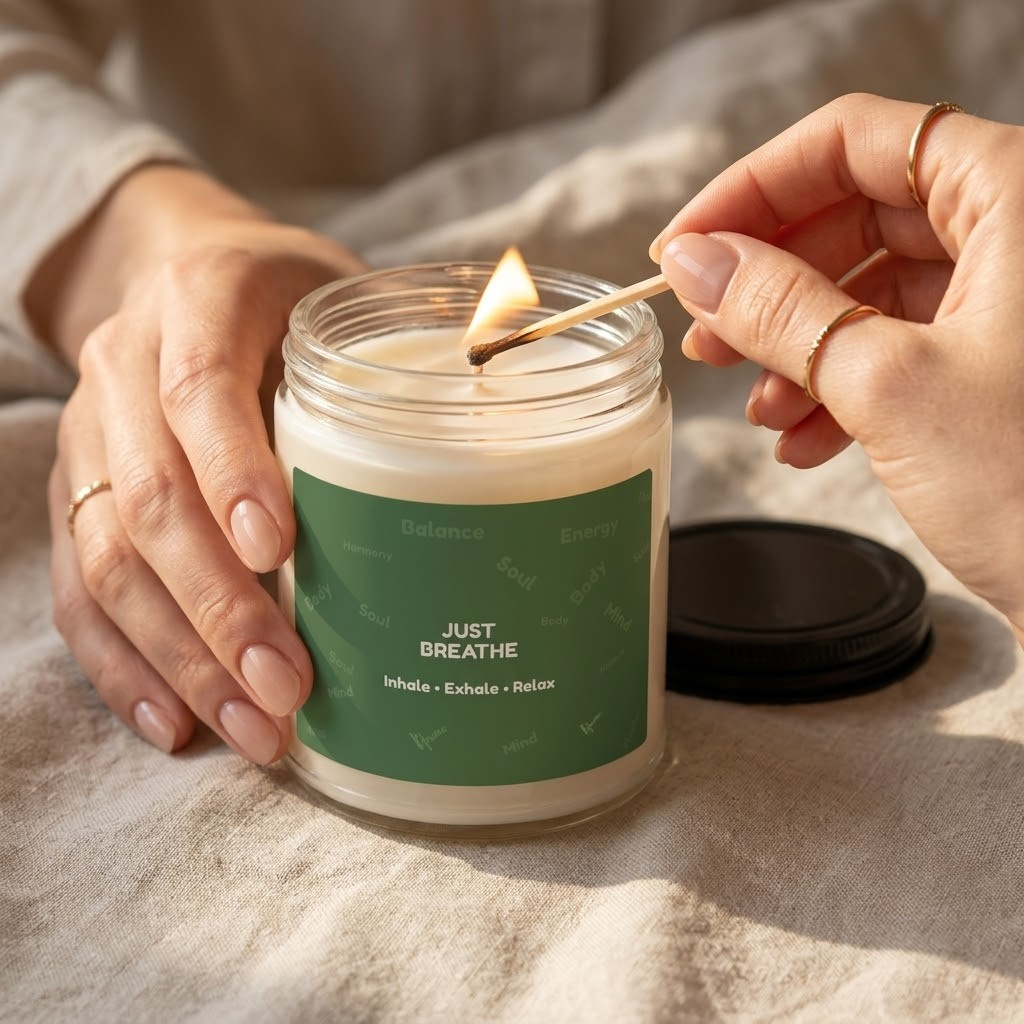 Just Breathe Mindfulness Soy Candle | Wellness Gift