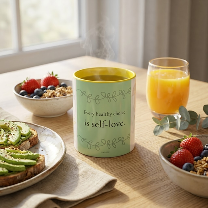 Self-Love Wellness Ceramic Mug | Motivational Inspiration Gift