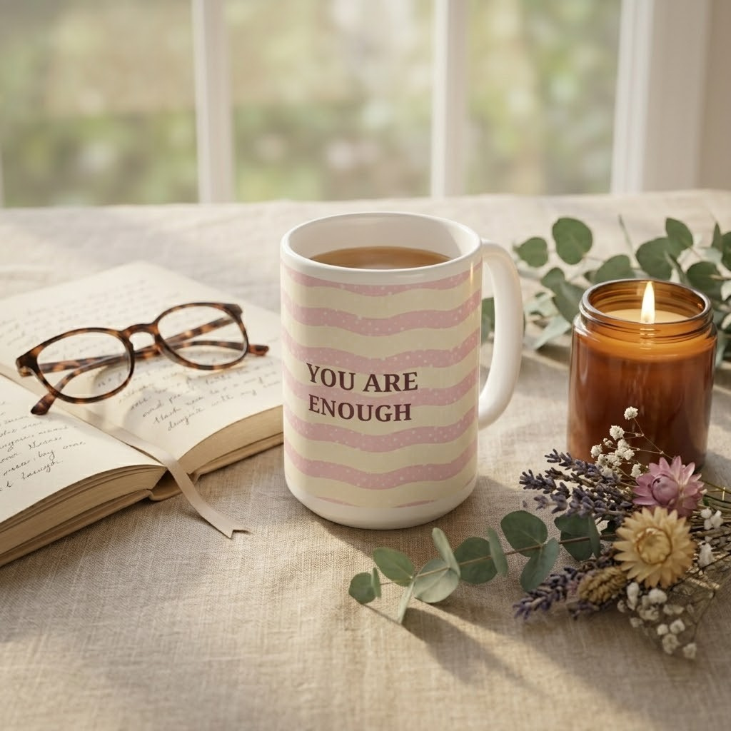 "You Are Enough" Inspirational Ceramic Mug | Affirmation Gift