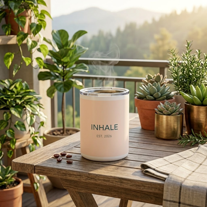 Inhale Est 2026 Minimalist Insulated Mug | Modern Wellness Gift