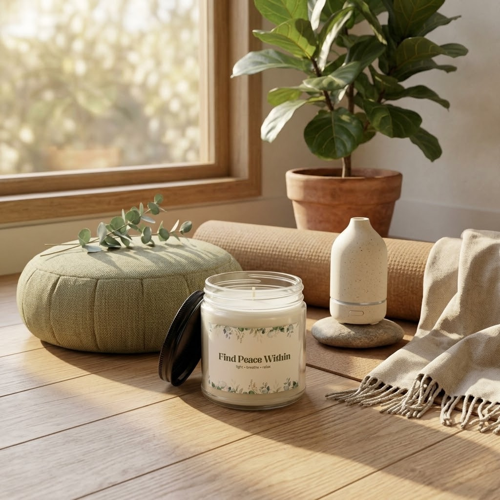 Eucalyptus Lavender Soy Candle | Wellness Mindfulness Gift