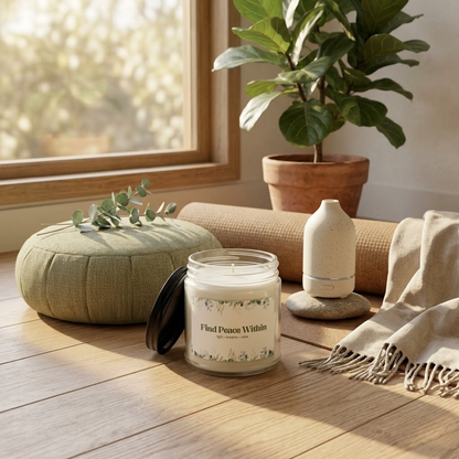 Eucalyptus Lavender Soy Candle | Wellness Mindfulness Gift