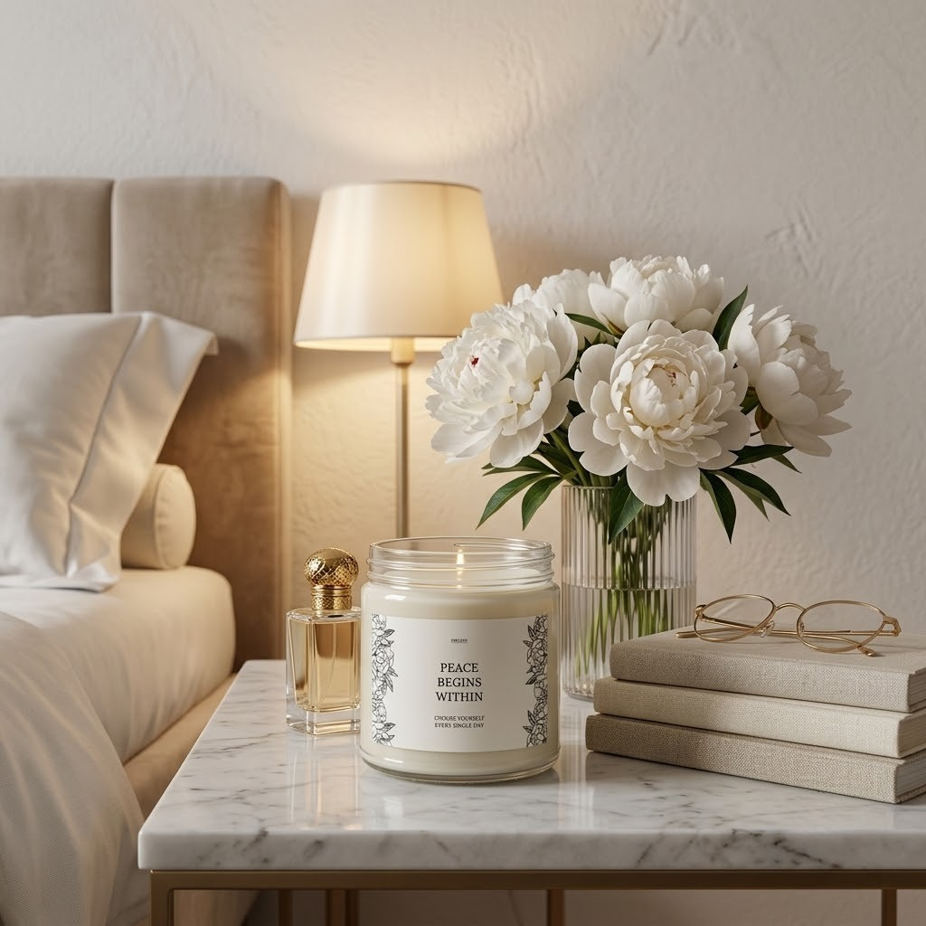 Peace Begins Within Soy Candle | Mindfulness Inspirational Gift
