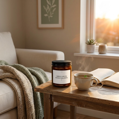 Relaxation Affirmation Soy Candle | Mindfulness Stress Relief Gift