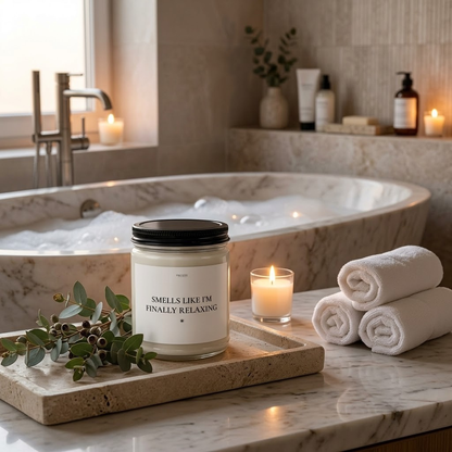 Relaxation Affirmation Soy Candle | Mindfulness Stress Relief Gift