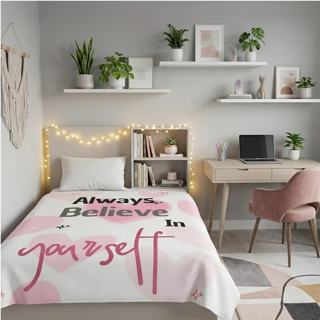 Always Believe In Yourself Velveteen Plush Blanket