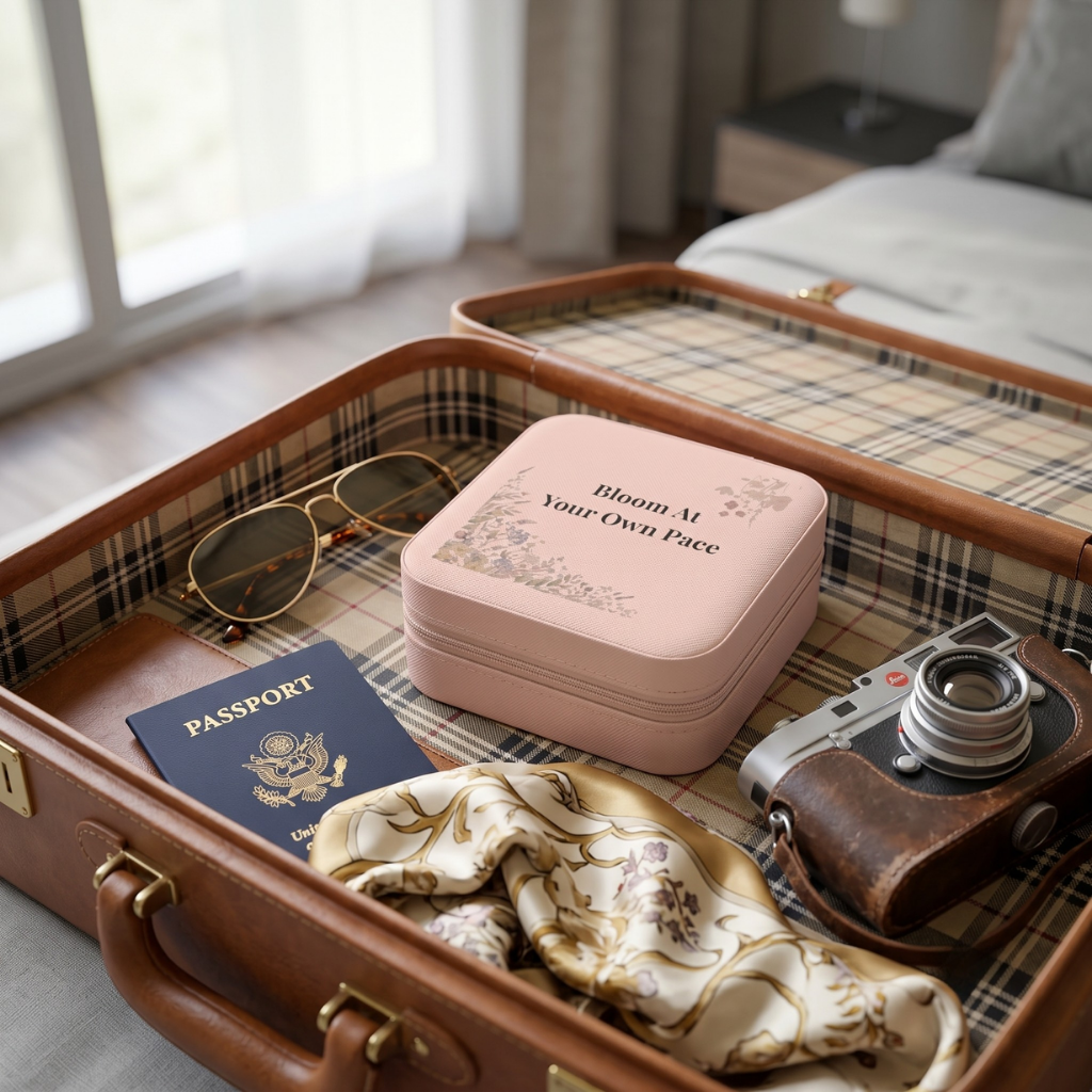 Bloom At Your Own Pace Jewelry Travel Case | Floral Gift