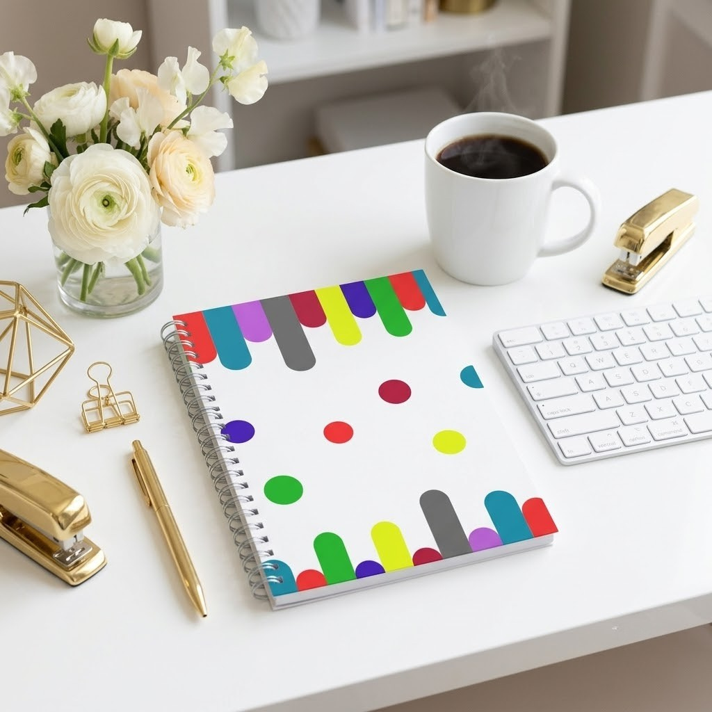 Colorful Paint Drip Spiral Notebook | Creative Writing Journal