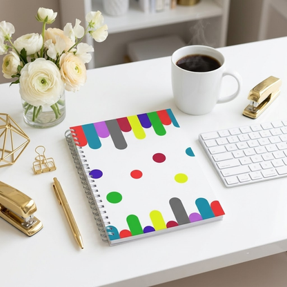 Colorful Paint Drip Spiral Notebook | Creative Writing Journal