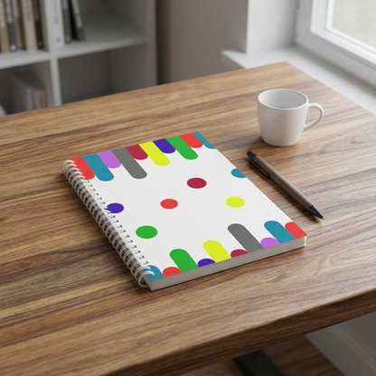 Colorful Paint Drip Spiral Notebook | Creative Writing Journal