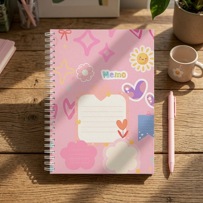Cute Memo Spiral Notebook | Kawaii School Journal
