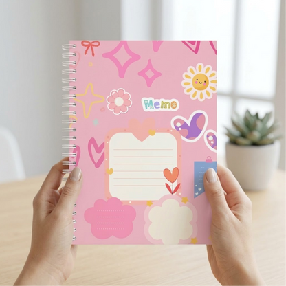 Cute Memo Spiral Notebook | Kawaii School Journal