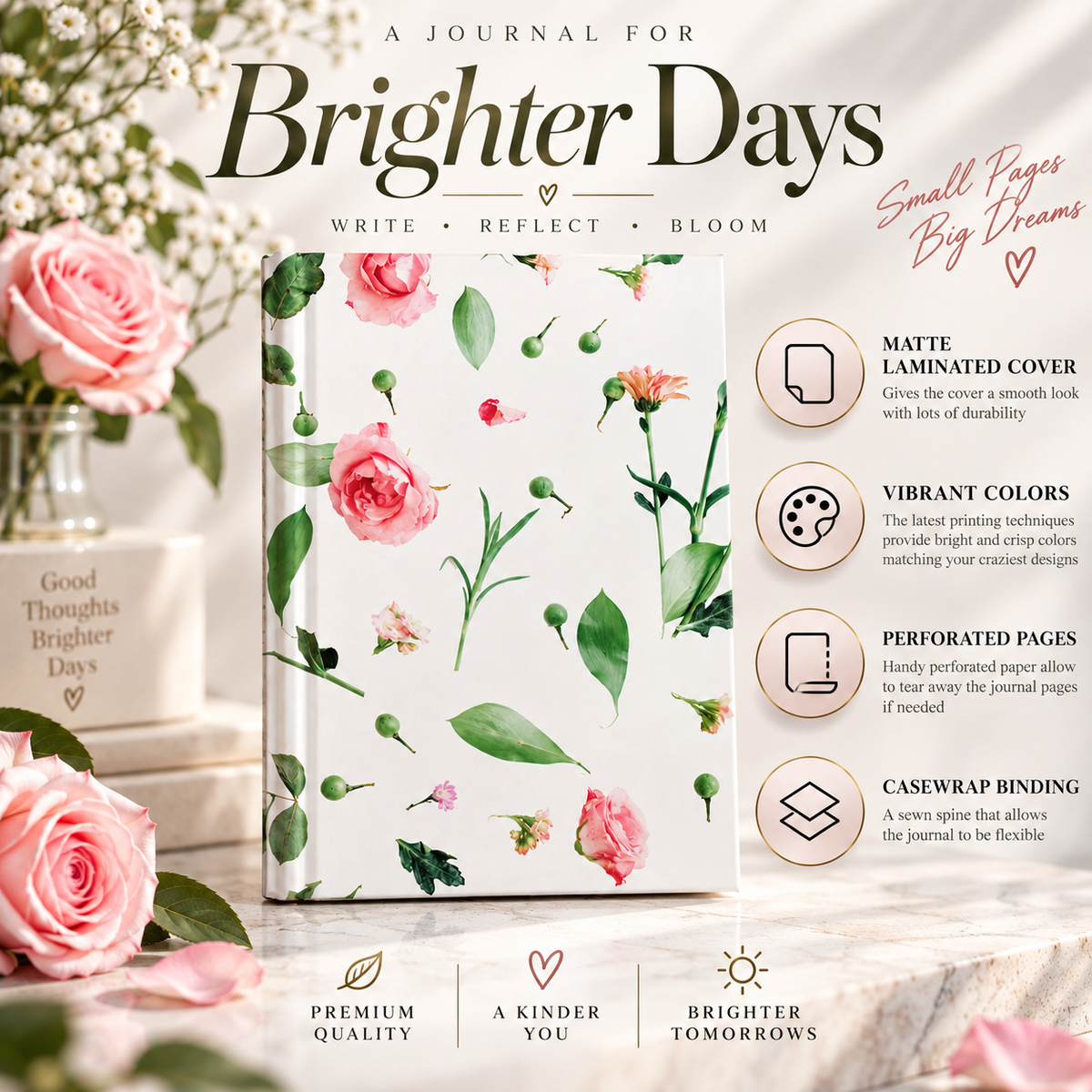 Pink Rose Garden Journal