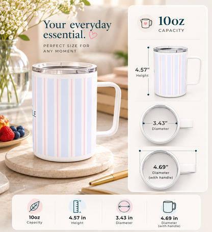 Inhale Striped Insulated Mug