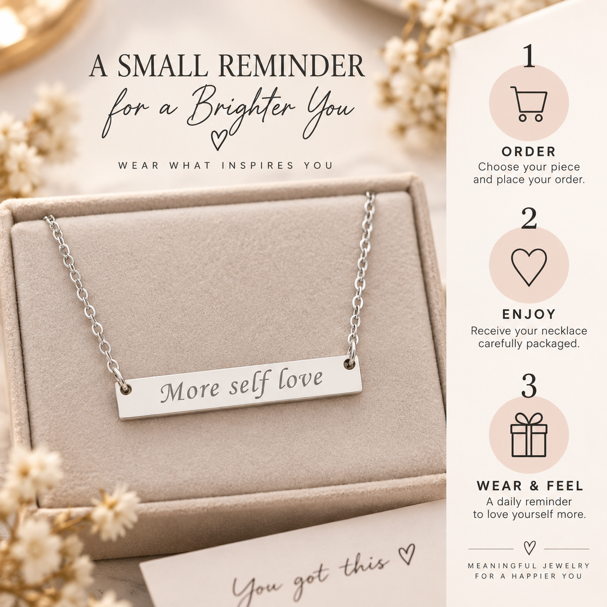 More Self Love Bar Necklace
