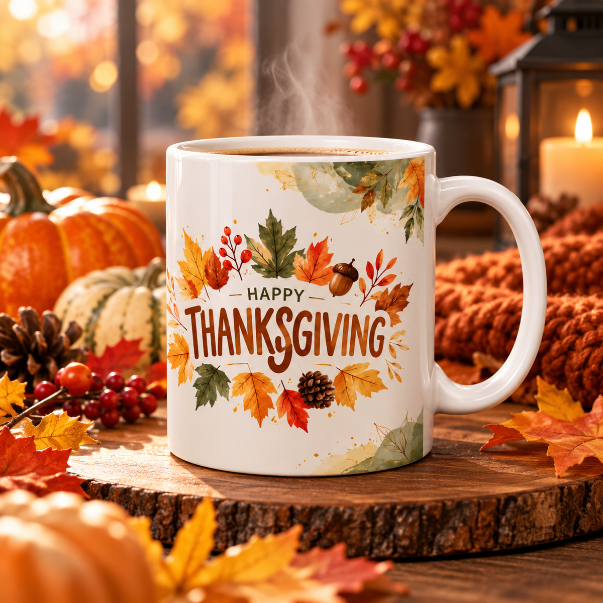 Thanksgiving Gratitude Ceramic Mug | Autumn Harvest Gift