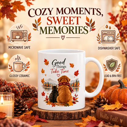 Autumn Animals Ceramic Mug | Cozy Fall Gift for Pet Lovers
