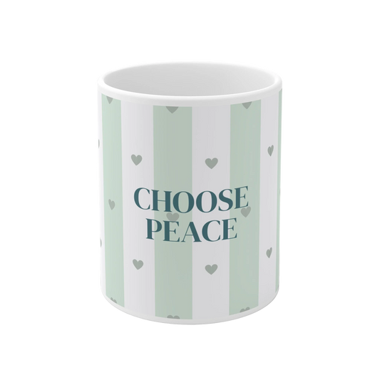 Choose Peace Heart Stripe Mug