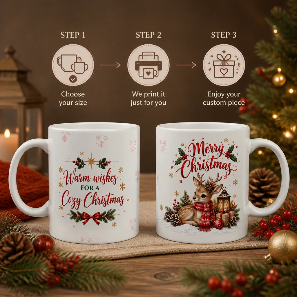 Christmas Holiday Ceramic Mug | Cozy Festive Gift - new - Personalization Process