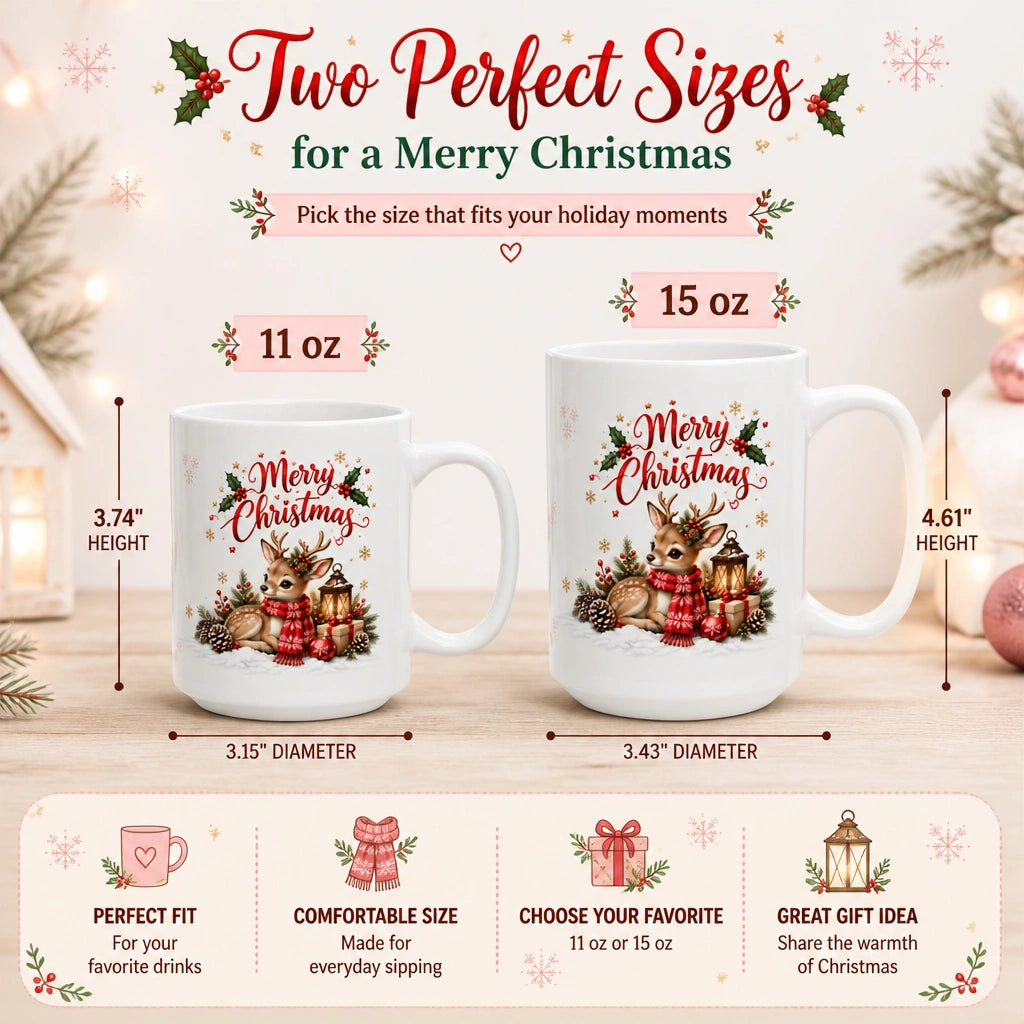 Christmas Holiday Ceramic Mug | Cozy Festive Gift - new - Variants Size