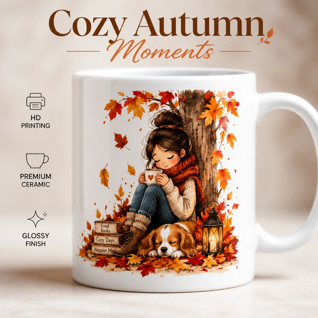 Cozy Autumn Reading Ceramic Mug | Perfect Fall Gift - new - Premium Detail