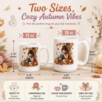 Cozy Autumn Reading Ceramic Mug | Perfect Fall Gift - new - Variants Size