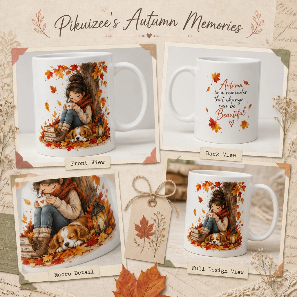 Cozy Autumn Reading Ceramic Mug | Perfect Fall Gift - new - Wrap Around Artwork