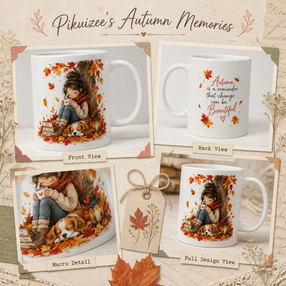 Cozy Autumn Reading Ceramic Mug | Perfect Fall Gift - new - Wrap Around Artwork