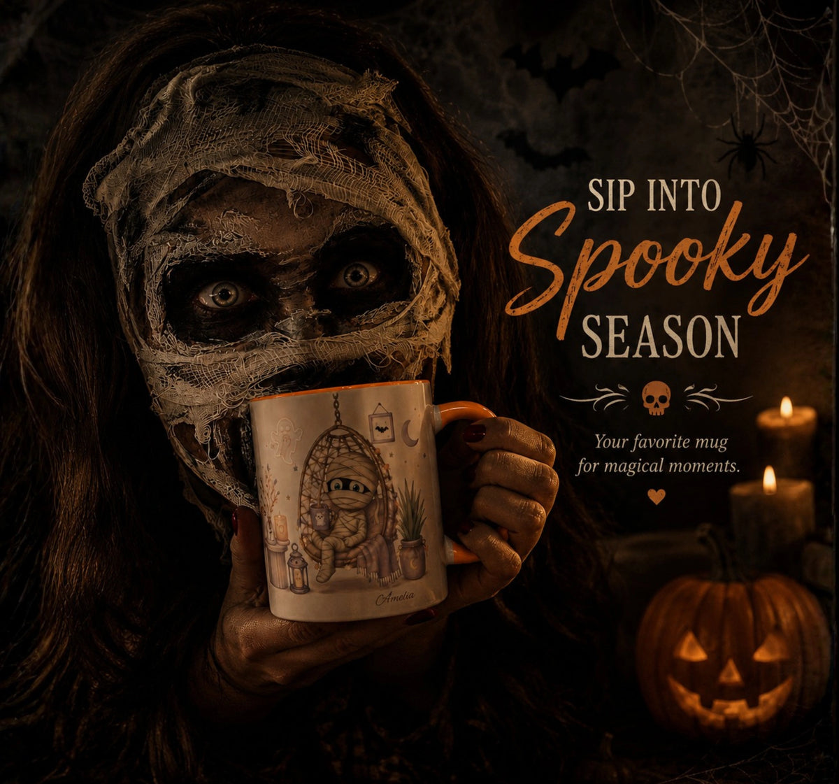 Cozy Mummy Halloween Mug