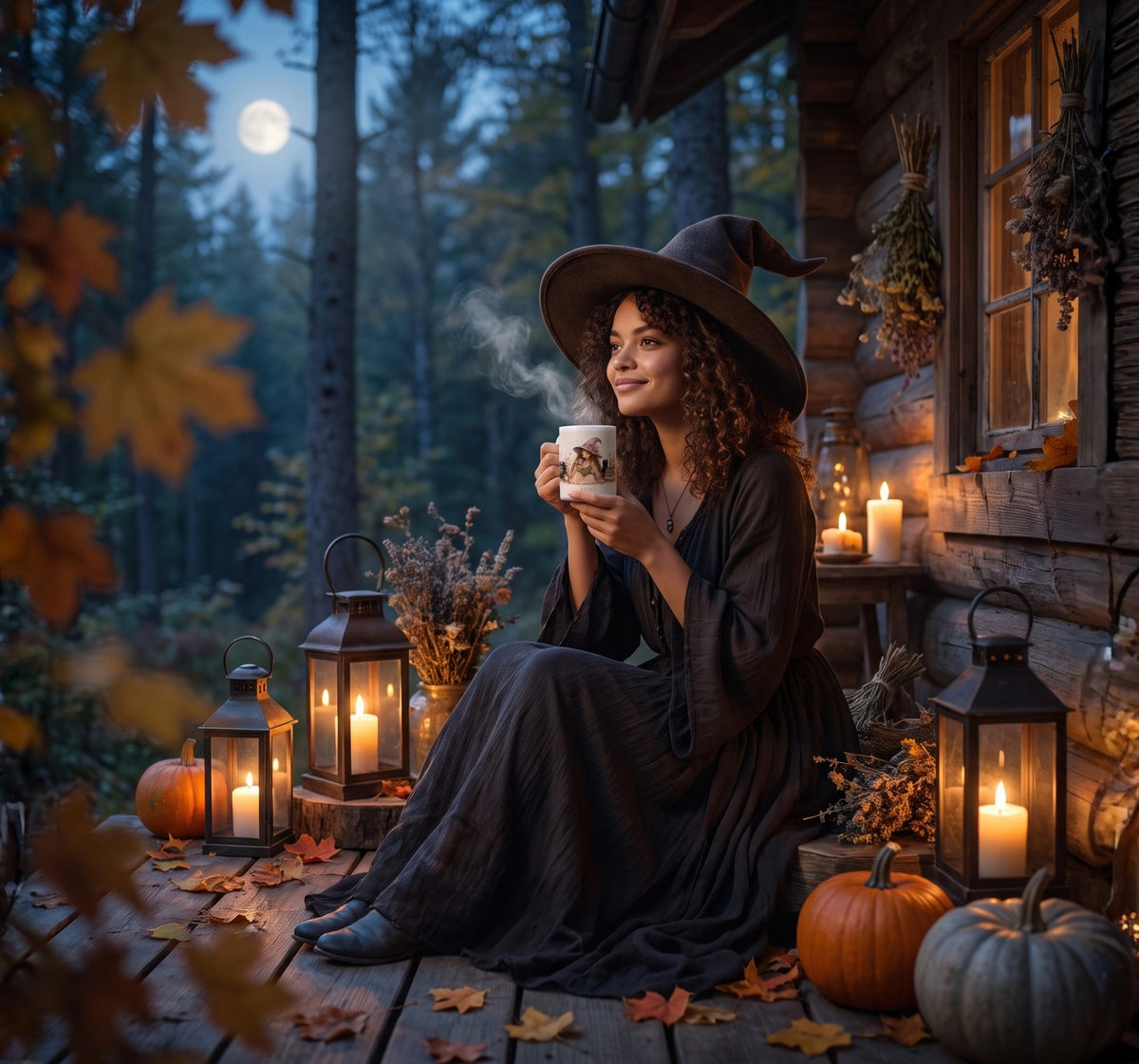 Cozy Witch Halloween Mug Autumn Coffee Cup