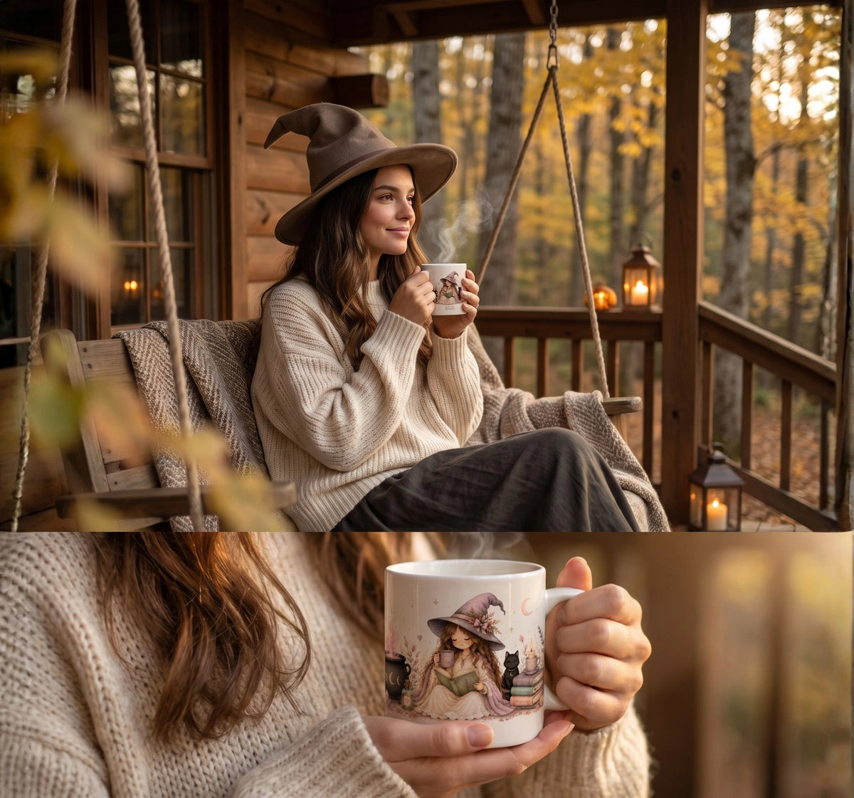 Cozy Witch Halloween Mug Autumn Coffee Cup