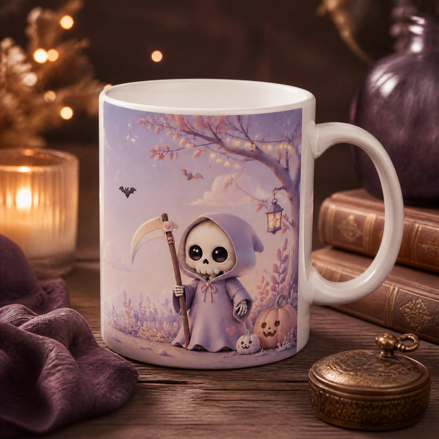 Cute Grim Reaper Ceramic Mug | Halloween Gift - new - Hero