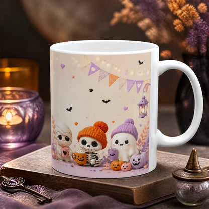 Cute Halloween Characters Ceramic Mug | Spooky Season Gift - Gifts - new - Hero Size 11