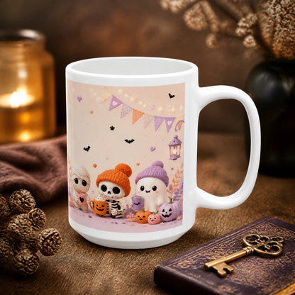 Cute Halloween Characters Ceramic Mug | Spooky Season Gift - Gifts - new - Hero Size 15