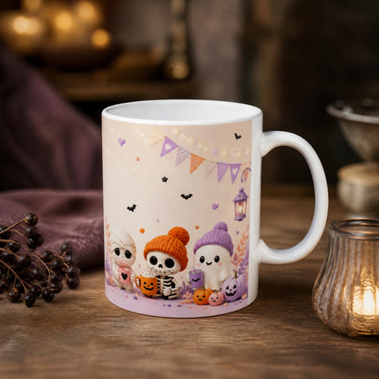 Cute Halloween Characters Ceramic Mug | Spooky Season Gift - new - Hero