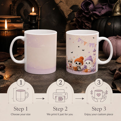 Cute Halloween Characters Ceramic Mug | Spooky Season Gift - new - Personalization Process